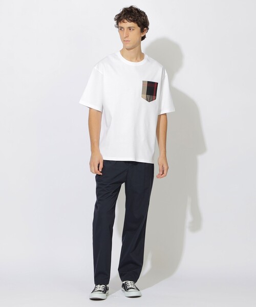CB CRESTBRIDGE(シービークレストブリッジ)の「チェックポケットTシャツ(Tシャツ/カットソー・レディース・オフホワイト/ブラック・3/2/1/0)」の3枚目の写真