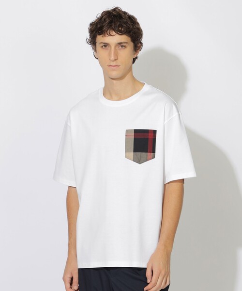 CB CRESTBRIDGE(シービークレストブリッジ)の「チェックポケットTシャツ(Tシャツ/カットソー・レディース・オフホワイト/ブラック・3/2/1/0)」の5枚目の写真