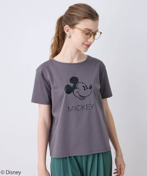 LE SOUK HOLIDAY(ルスークホリデー)の「Mickey Mouse/ロゴTシャツ【接触冷感】(Tシャツ/カットソー・レディース・オフホワイト/チャコールグレー/カーキ・M/L)」の12枚目の写真
