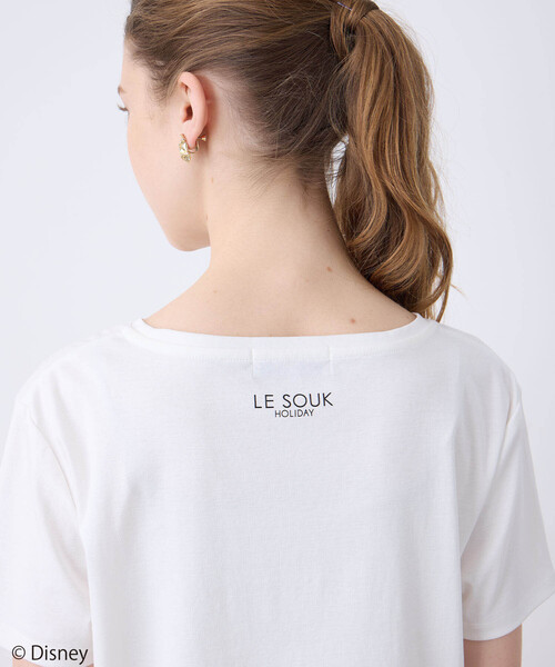 LE SOUK HOLIDAY(ルスークホリデー)の「Mickey Mouse/ロゴTシャツ【接触冷感】(Tシャツ/カットソー・レディース・オフホワイト/チャコールグレー/カーキ・M/L)」の7枚目の写真