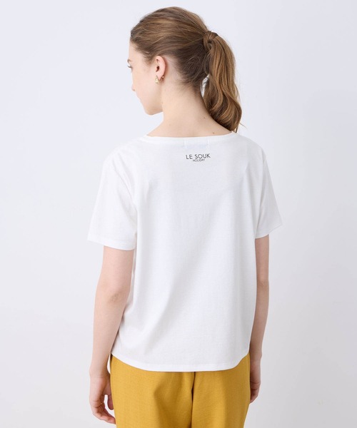 LE SOUK HOLIDAY(ルスークホリデー)の「Mickey Mouse/ロゴTシャツ【接触冷感】(Tシャツ/カットソー・レディース・オフホワイト/チャコールグレー/カーキ・M/L)」の22枚目の写真