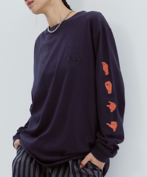 TOGA PULLA 長袖 パネルデザイン トップス TOGA PULLA/トーガプルラ】Print tee LS/プリントロングTシャツ