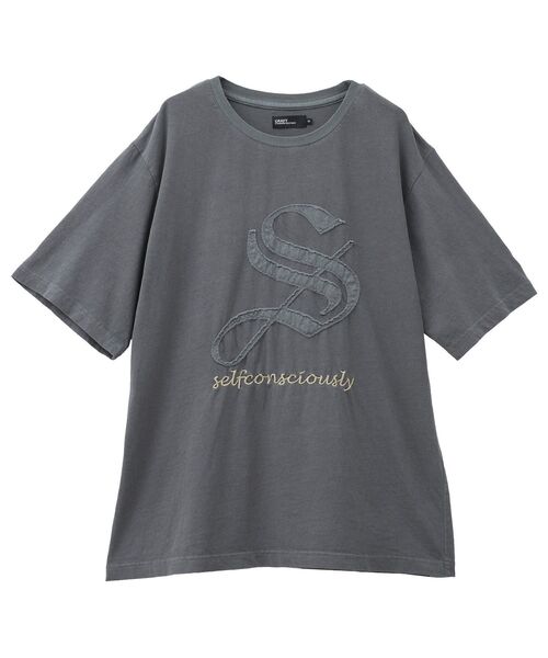 CRAFT STANDARD BOUTIQUE（クラフトスタンダードブティック）の「ピグメントアップリケTEE【ユニセックス】（Tシャツ/カットソー・レディース・ベージュ/グレー/チャコールグレー・M/L）」の6枚目の写真