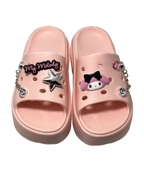VIBGYOR(ヴィブジョー)の「【Sanrio】サンリオキャラクターズチェーン飾り付き厚底ヒールサンダル(MA)(サンダル・レディース・ブラック/ホワイト/パープル/ピンク・L/M)」の9枚目の写真