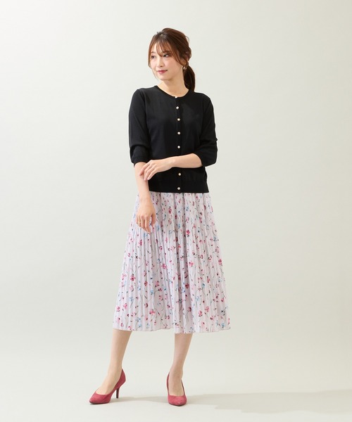 Rose Tiara（ローズティアラ）の「ビジューボタンニットカーディガン（カーディガン/ボレロ・レディース・ピンク/ブラック/グリーン・40/46/42/38）」の14枚目の写真