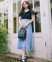 SWINGLE | 【日本製】シアーチェック美シルエット接ぎフレアスカート(スカート)