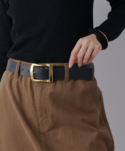 RIVE DROITE（リヴドロワ）の「【MONN.:. （モン）】ゴールドメタルレザーベルト（ベルト・レディース・ブラック/ダークブラウン・FREE）」の4枚目の写真