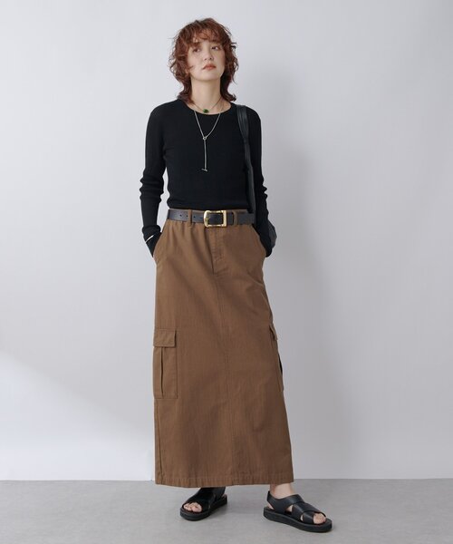 RIVE DROITE（リヴドロワ）の「【MONN.:. （モン）】ゴールドメタルレザーベルト（ベルト・レディース・ブラック/ダークブラウン・FREE）」の5枚目の写真