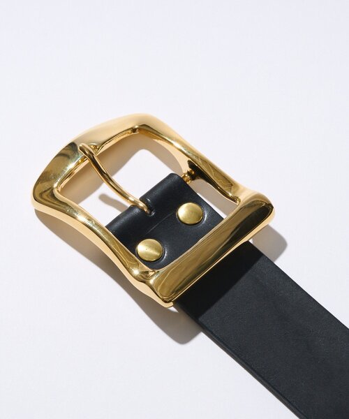 RIVE DROITE（リヴドロワ）の「【MONN.:. （モン）】ゴールドメタルレザーベルト（ベルト・レディース・ブラック/ダークブラウン・FREE）」の16枚目の写真