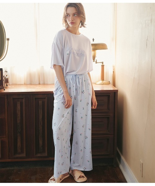 앙　Tシャツ　ピーチ セール】箔 メタリック プリント ビッグシルエット オーバー