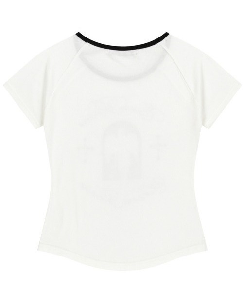 tシャツ A'GEM/9 × .kom 「NIIER NOR/ニーアノア」BAD ANGEL SLIM TEE/バッドエンジェルスリムTシャツ レディ A'GEM/9 × .kom 『NIIER NOR/ニーアノア』BAD ANGEL SLIM TEE