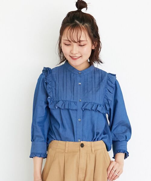 le.coeur blanc(ルクールブラン)の「デニムフリルブラウス(シャツ/ブラウス・レディース・ネイビー/ブルー・38)」の21枚目の写真