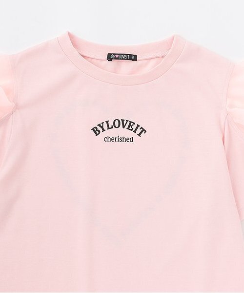by LOVEiT（バイラビット）の「【大好評につき再入荷】【接触冷感】肩リボンバックハートTシャツ（Tシャツ/カットソー・キッズ・ブラック/サックスブルー/ピンク・120cm/130cm/140cm/150cm/160cm）」の5枚目の写真