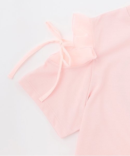 by LOVEiT（バイラビット）の「【大好評につき再入荷】【接触冷感】肩リボンバックハートTシャツ（Tシャツ/カットソー・キッズ・ブラック/サックスブルー/ピンク・120cm/130cm/140cm/150cm/160cm）」の6枚目の写真