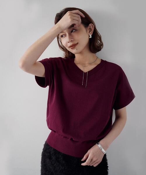 アンタイトル（UNTITLED）/【初秋のきれいめトップス前後2WAY】ネックプルオーバーニット セール】【初秋のきれいめトップス/前後2WAY】ネックプルオーバー