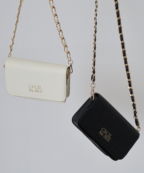 CECIL McBEE(セシルマクビー)の「CECIL McBEE ラメチェーンカブセショルダーバッグ(ショルダーバッグ・レディース・ブラック/アイボリー・FREE)」の2枚目の写真