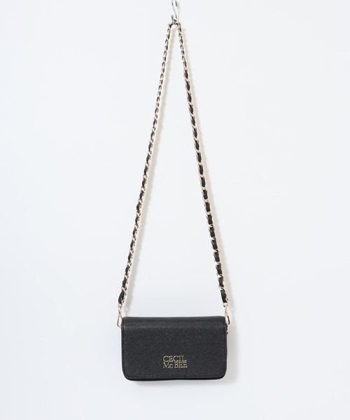 CECIL McBEE(セシルマクビー)の「CECIL McBEE ラメチェーンカブセショルダーバッグ(ショルダーバッグ・レディース・ブラック/アイボリー・FREE)」の5枚目の写真