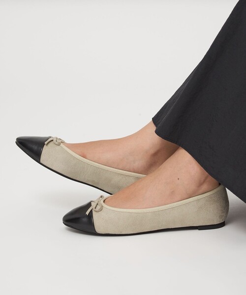 green label relaxing(グリーンレーベルリラクシング)の「ラウンド バレエシューズ 撥水(バレエシューズ・レディース・ナチュラル/ブラック/ブラウン系・25cm/24.5cm/24cm/22.5cm/23.5cm/23cm)」の13枚目の写真