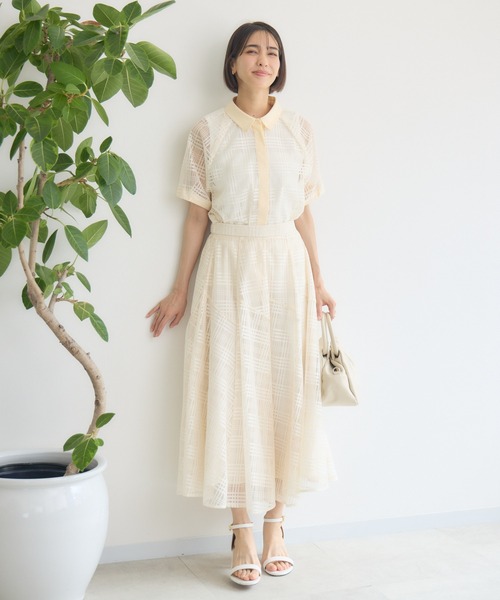 KATHARINE ROSS（キャサリンロス）の「【KATHARINE ROSS】シアーチェックシャツ（シャツ/ブラウス・レディース・ブラック/アイボリー・MEDIUM）」の17枚目の写真