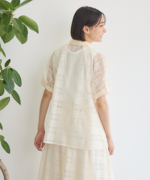 KATHARINE ROSS（キャサリンロス）の「【KATHARINE ROSS】シアーチェックシャツ（シャツ/ブラウス・レディース・ブラック/アイボリー・MEDIUM）」の22枚目の写真