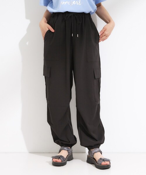セール】【S-LL】ゆるっと楽ちん さらさらカーゴジョガーパンツ
