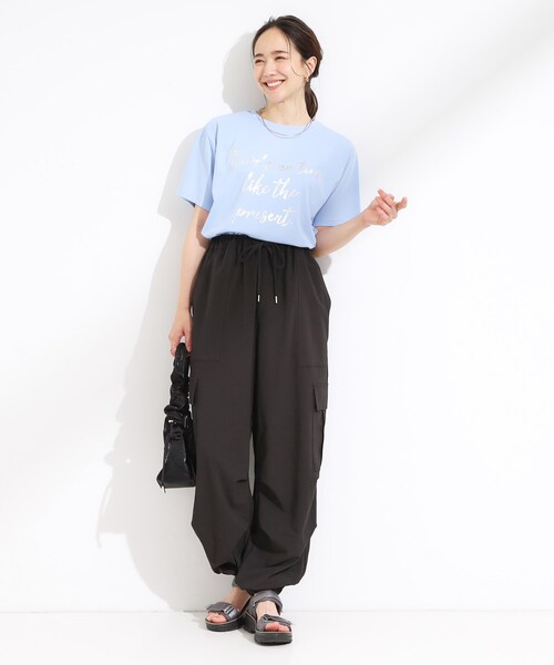 Cutie Blonde（キューティーブロンド）の「【S-LL】ゆるっと楽ちん さらさらカーゴジョガーパンツ（その他パンツ・レディース・ブラック/ダークオリーブ・01/02/03/04）」の5枚目の写真