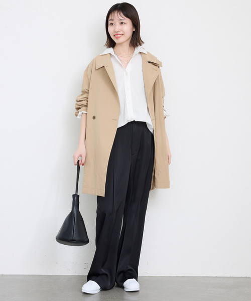 SLOBE IENA（スローブイエナ）の「《追加2》リネンコットンレギュラーシャツ（シャツ/ブラウス・レディース・スカイブルー/ブラウン/ホワイト・FREE）」の7枚目の写真