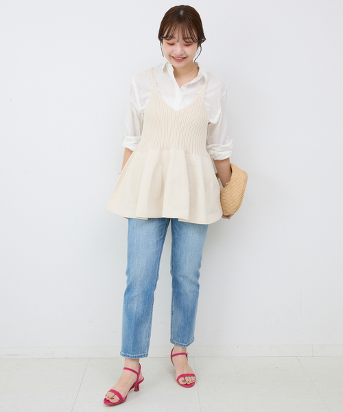 SLOBE IENA（スローブイエナ）の「《追加2》リネンコットンレギュラーシャツ（シャツ/ブラウス・レディース・スカイブルー/ブラウン/ホワイト・FREE）」の8枚目の写真