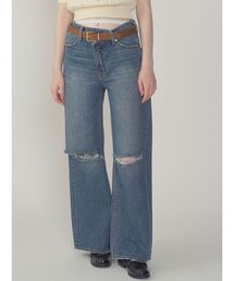 LILY BROWN（リリーブラウン）の「ステップウエストワイドデニムパンツ（デニムパンツ）」