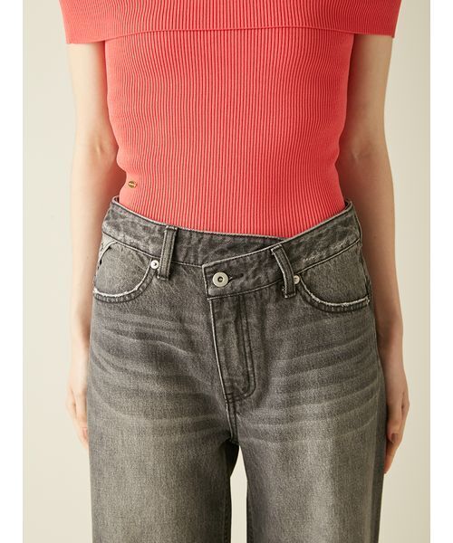 ステップウエストワイドデニムパンツ（デニムパンツ）｜LILY BROWN