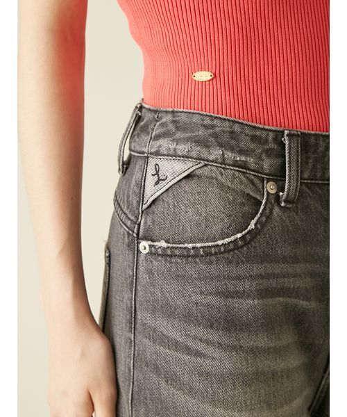 LILY BROWN（リリーブラウン）の「ステップウエストワイドデニムパンツ（デニムパンツ・レディース・ブラック/ピンク/ブルー・0/1）」の12枚目の写真