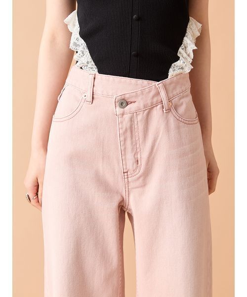 新品 タグ付き】LILY BROWN×foxy デニムパンツ ピンク 新品 タグ付き