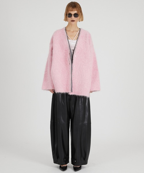 PRANK PROJECT（プランクプロジェクト）の「Fauxレザージョガーパンツ / Faux Leather Jogger Pants（その他パンツ・レディース・ライトイエロー/ブラック/レッド・38/36）」の14枚目の写真