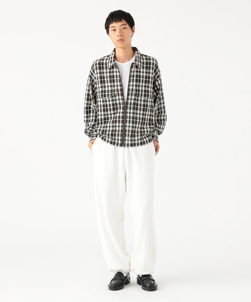 BEAMS（ビームス）の「ワイドショートフィット メッシュ ジップアップ シャツ（シャツ/ブラウス・メンズ・ブラウン/ネイビー・XL/L/M/S）」の9枚目の写真