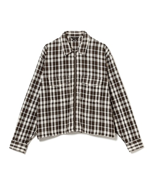 BEAMS（ビームス）の「ワイドショートフィット メッシュ ジップアップ シャツ（シャツ/ブラウス・メンズ・ブラウン/ネイビー・XL/L/M/S）」の12枚目の写真
