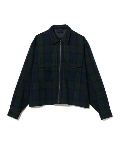 BEAMS（ビームス）の「ワイドショートフィット メッシュ ジップアップ シャツ（シャツ/ブラウス・メンズ・ブラウン/ネイビー・XL/L/M/S）」の3枚目の写真