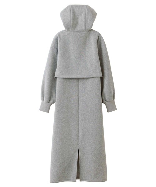 GeeRA（ジーラ）の「<裏起毛>セットアップ風ハーフジップスウェットドッキングワンピース（ワンピース・レディース・杢グレー/ブラック・MEDIUM/LARGE）」の14枚目の写真