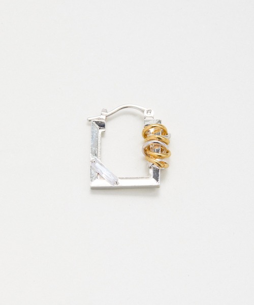 LAPUIS（ラピュイ）の「LAPUIS(ラピュイ) Coil Frame pierced earrings（ピアス（両耳用）・レディース・ゴールド/マルチ・FREE）」の8枚目の写真