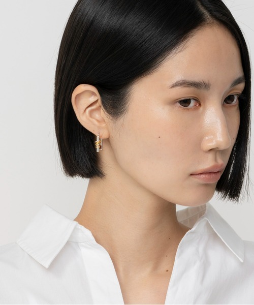 LAPUIS（ラピュイ）の「LAPUIS(ラピュイ) Coil Frame pierced earrings（ピアス（両耳用）・レディース・ゴールド/マルチ・FREE）」の20枚目の写真
