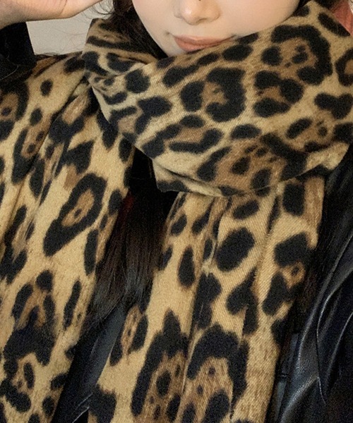 ヒョウ柄 レオパード マフラー ストール cula1235（マフラー）｜c.u.l