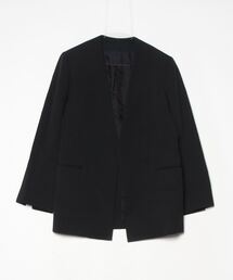 JONES NEW YORK ノーカラージャケット シルク リネン USA 古着 TRADITIONAL SPIRITS NEWYORKER MELTON ライト クルーザー