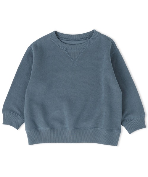 無印良品（ムジルシリョウヒン）の「ベビー　あたまするっと　裏毛スウェットシャツ（スウェット・キッズ・イエロー/ブルー系/ネイビー/スモークピンク/ライトベージュ/グレー・80/90/100）」の4枚目の写真