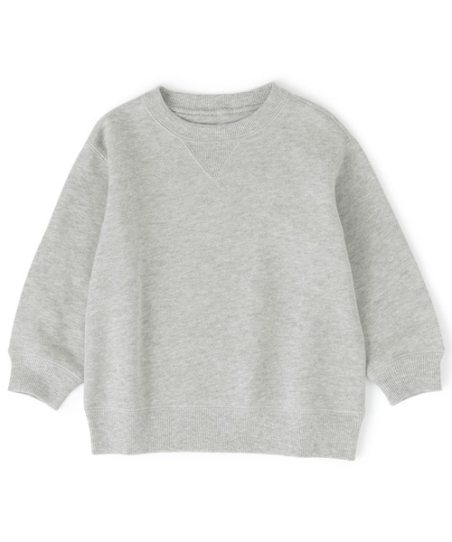 無印良品（ムジルシリョウヒン）の「ベビー　あたまするっと　裏毛スウェットシャツ（スウェット・キッズ・イエロー/ブルー系/ネイビー/スモークピンク/ライトベージュ/グレー・80/90/100）」の2枚目の写真