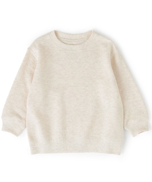無印良品（ムジルシリョウヒン）の「ベビー　あたまするっと　裏毛スウェットシャツ（スウェット・キッズ・イエロー/ブルー系/ネイビー/スモークピンク/ライトベージュ/グレー・80/90/100）」の3枚目の写真