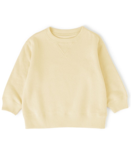 無印良品（ムジルシリョウヒン）の「ベビー　あたまするっと　裏毛スウェットシャツ（スウェット・キッズ・イエロー/ブルー系/ネイビー/スモークピンク/ライトベージュ/グレー・80/90/100）」の5枚目の写真