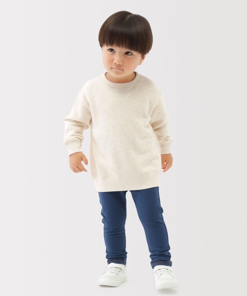 無印良品（ムジルシリョウヒン）の「ベビー　あたまするっと　裏毛スウェットシャツ（スウェット・キッズ・イエロー/ブルー系/ネイビー/スモークピンク/ライトベージュ/グレー・80/90/100）」の14枚目の写真