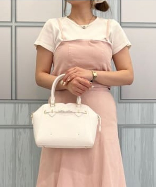 SAMANTHAVEGA(サマンサベガ)の「バレッタリボンハンドバッグ(ハンドバッグ・レディース・ホワイト/ピンク/ブラック/ライトブルー・FREE)」の2枚目の写真
