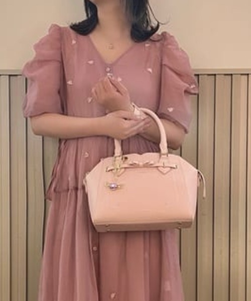 SAMANTHAVEGA(サマンサベガ)の「バレッタリボンハンドバッグ(ハンドバッグ・レディース・ホワイト/ピンク/ブラック/ライトブルー・FREE)」の1枚目の写真