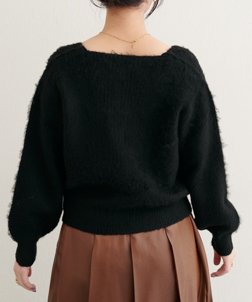 セール】【ZOZO限定】ころりん釦スクエアネックカーディガン