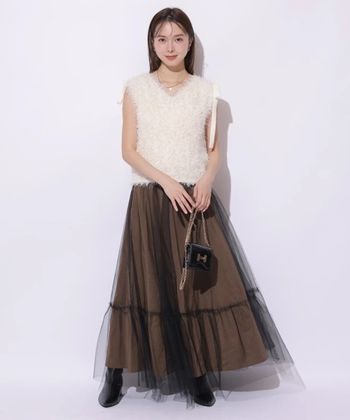 Mystrada（マイストラーダ）の「ショルダーリボンフェザートップス